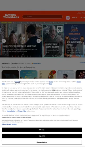 Rotten Tomatoes Film and TV Reviews, Ratings, Trailers screenshot