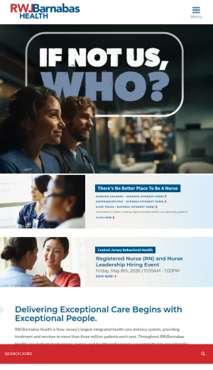 RWJBarnabas Health Careers and Nursing Jobs in New Jersey screenshot