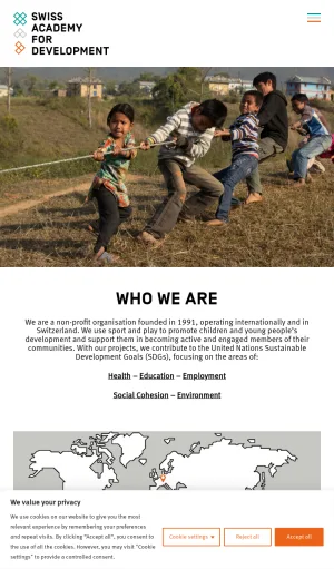 Swiss Academy for Development: Child and Youth Development Through Sport and Play screenshot