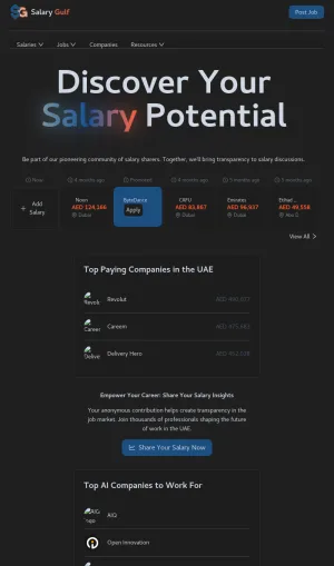 Salary Gulf: UAE and Gulf Salary Data and Job Pay Insights screenshot