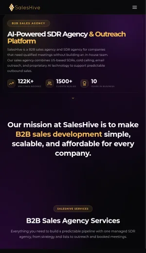 SalesHive B2B Sales Outsourcing and SDR Agency screenshot
