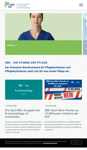 Swiss Association of Nurses and Nursing Professionals screenshot
