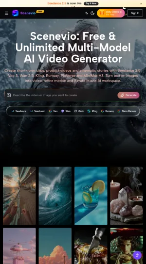 Scenevio AI Video Generator screenshot