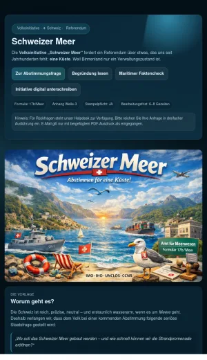 Swiss Sea Satirical Initiative for a Fictional Swiss Coastline screenshot