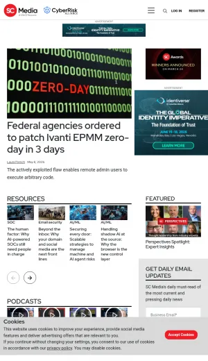 SC Media Cybersecurity News and Research screenshot