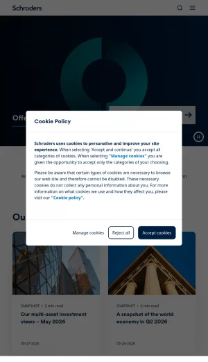 Schroders Global Investment Management and Wealth Services screenshot