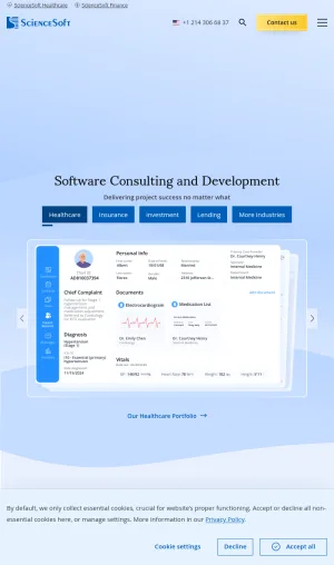 ScienceSoft Software Consulting and IT Services screenshot