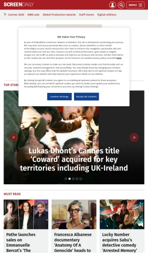 Screen Daily: International Film News and Industry Coverage screenshot