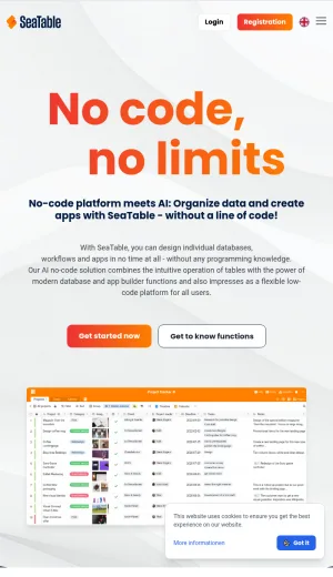 SeaTable AI No-Code App and Database Builder screenshot