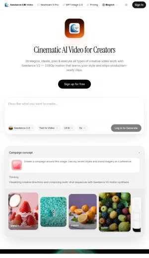 Seedance 2.0 AI Video Generator screenshot