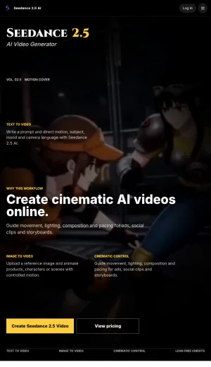 Seedance 2.5 AI Video Generator screenshot