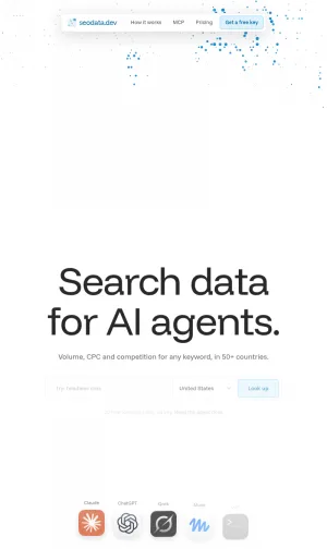 Seodata SEO Keyword Data API for AI Agents screenshot