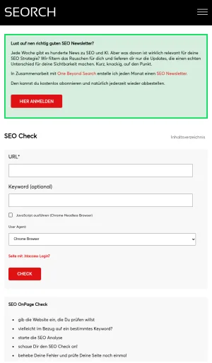 SEORCH SEO Analysis and Website Optimization Software screenshot