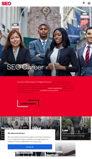 SEO Education Nonprofit for Students and Young Professionals screenshot