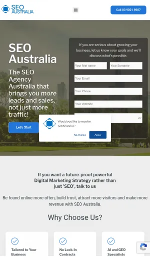 SEO Australia Digital Marketing Agency in Melbourne screenshot