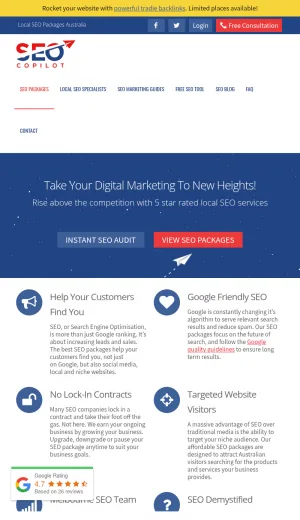 Australian Local SEO and Search Engine Optimization Packages screenshot