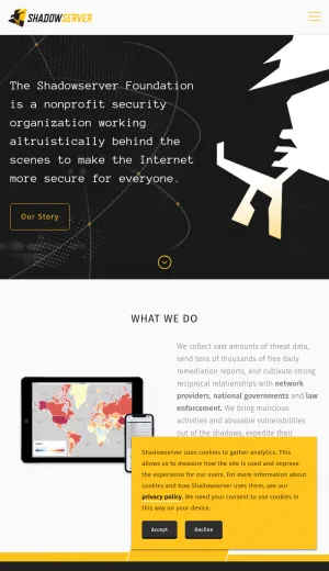 Shadowserver Foundation Internet Security and Threat Intelligence screenshot