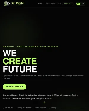 Sin Digital - Zurich Digital Agency for Web Design and Development screenshot