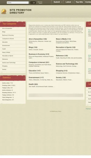 Site Promotion Directory for Website Submission and SEO Listings screenshot