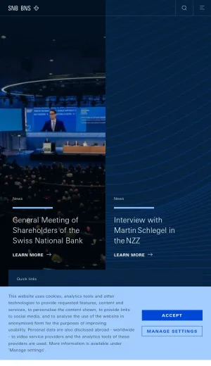Swiss National Bank Central Banking and Monetary Policy screenshot