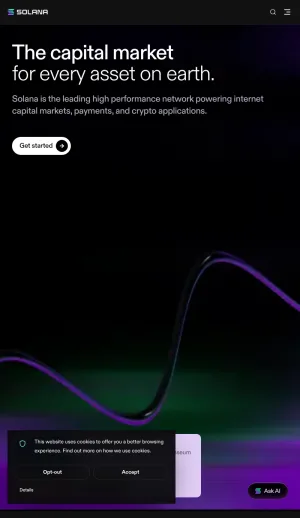 Solana Blockchain Network for Payments and Crypto Applications screenshot