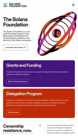 Solana Foundation screenshot