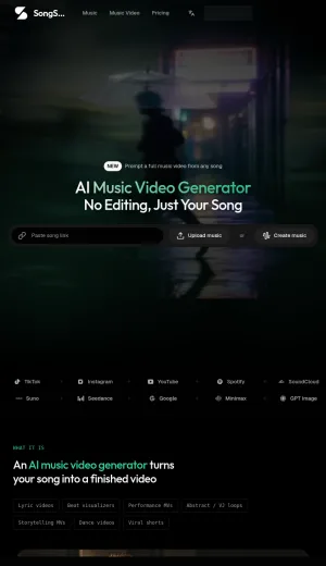 SongScene AI Music Video Generator screenshot