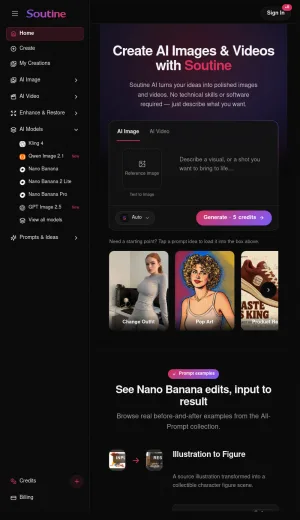 Soutine AI Image and Video Creation Studio screenshot