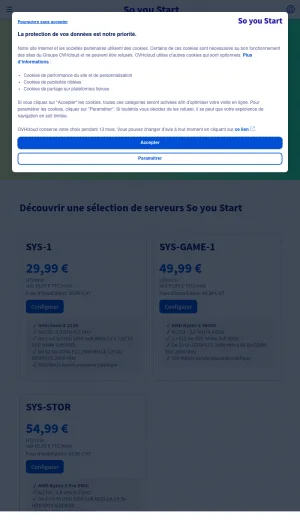 Affordable Dedicated Servers and Hosting by So You Start screenshot