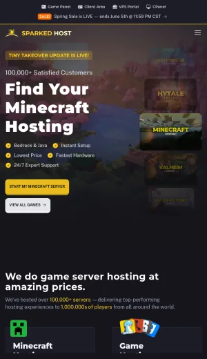 Sparked Host Game and Minecraft Server Hosting screenshot