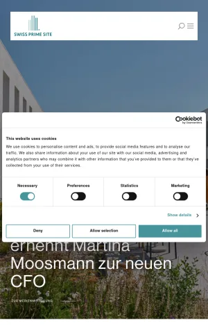 Swiss Prime Site Real Estate Investment and Property Management screenshot