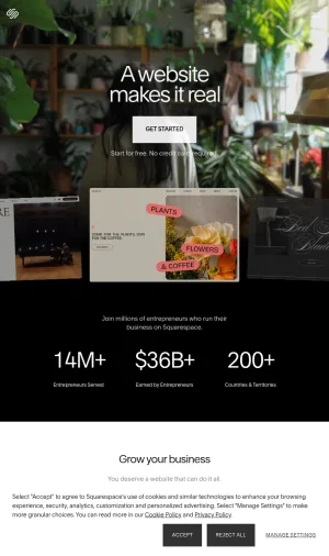 Squarespace Website Builder and Business Platform screenshot