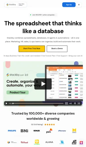 Stackby No-Code Spreadsheets and Relational Databases screenshot