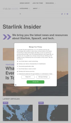 Starlink Insider News and User Guide screenshot