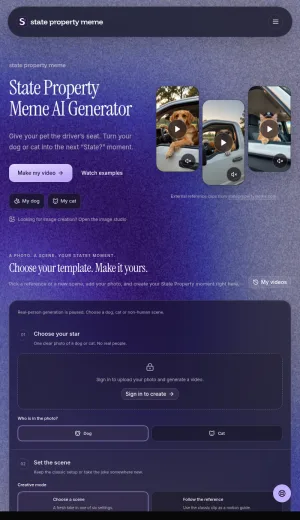 AI Pet Meme and Short Video Generator screenshot