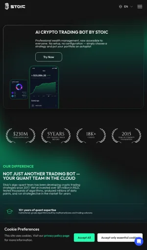Stoic AI Crypto Trading Platform screenshot