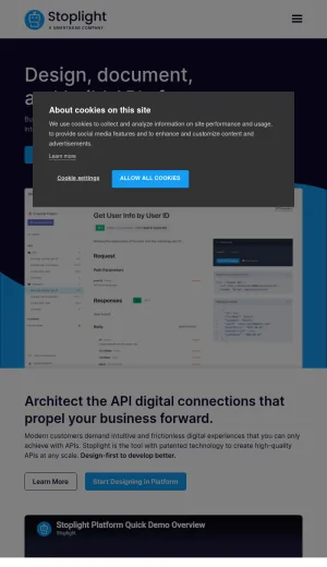 Stoplight API Design and Documentation Platform screenshot