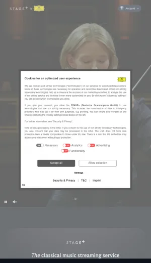 STAGE+ Classical Music Streaming and Concert Platform screenshot