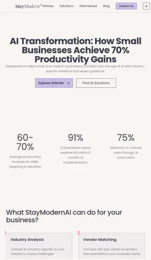StayModernAI - AI Transformation for Small and Medium Businesses screenshot