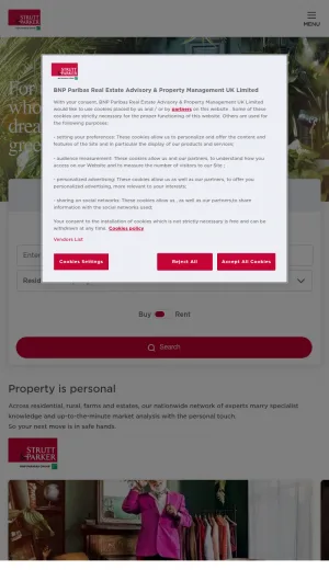 Strutt and Parker UK Estate Agency and Property Consultancy screenshot