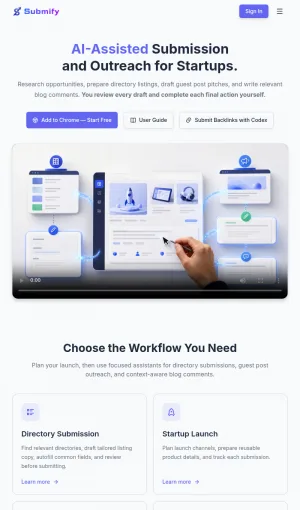 Submify AI Directory Submission and Outreach Platform screenshot