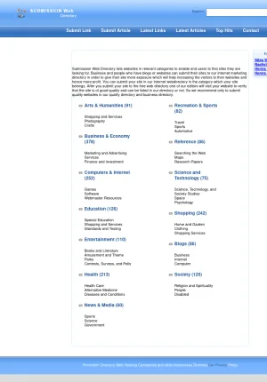 Submission Web Directory for Categorized Website Listings screenshot