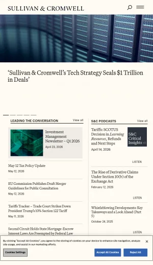 Sullivan & Cromwell LLP screenshot