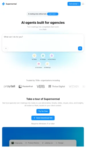 Supernormal AI Meeting Notes and Client Work Automation screenshot
