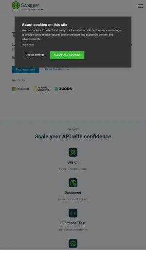 Swagger API Documentation and Design Tools screenshot