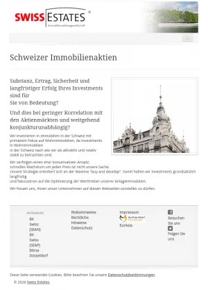Swiss Residential Real Estate Investment and Shares screenshot