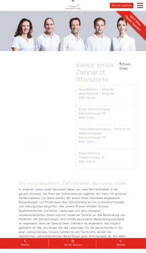 Swiss Smile Dental Clinic Network in Switzerland screenshot
