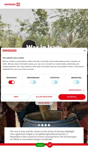 SWISSAID Global Hunger Relief and Agroecology Aid screenshot