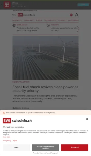 SWI swissinfo.ch Swiss and International News screenshot
