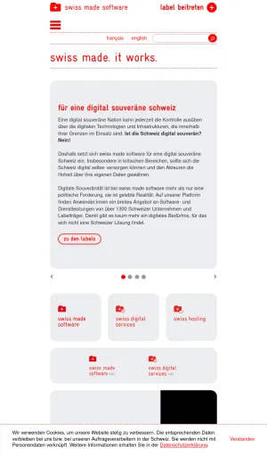 Swiss Made Software Directory and Industry Association screenshot